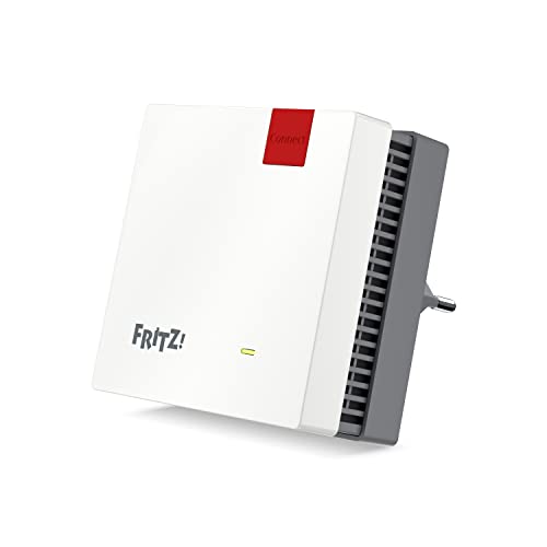 FRITZ!Repeater 1200 AX (Wi-Fi 6 Repeater, 5 GHz bis 2.400 MBit/s, 2,4 GHz bis 600 MBit/s, Gigabit-LAN für LAN-Brücke)