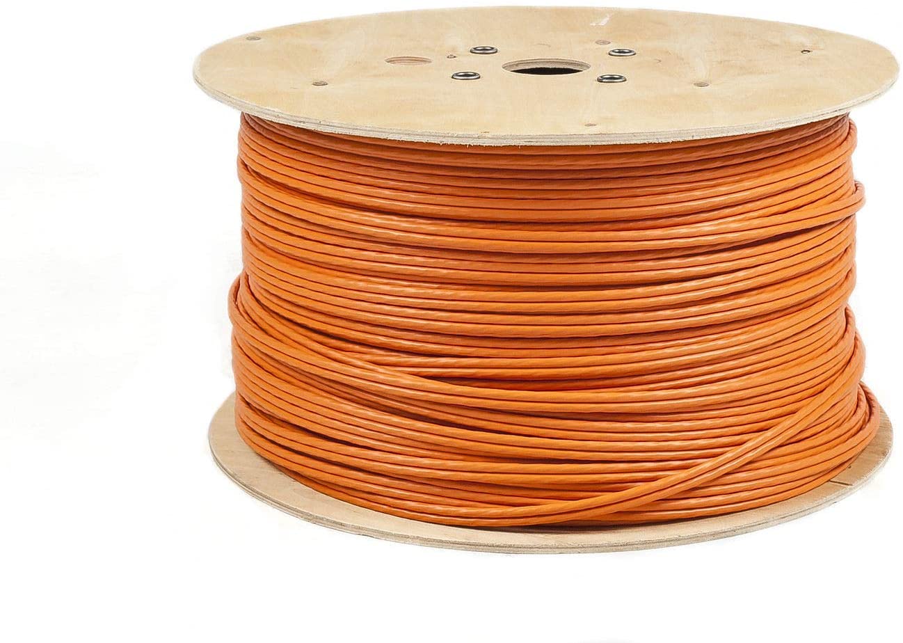 BIGtec 100m CAT.7 Verlegekabel Netzwerkkabel Duplex LAN Kabel Installationskabel Verkabelung Datenkabel CAT7 CAT 7 Gigabit BauPVO Eca orange 2x4x2xAWG23