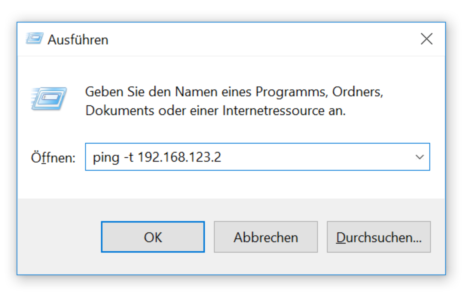 Netzwerkverbindung mit Ping testen