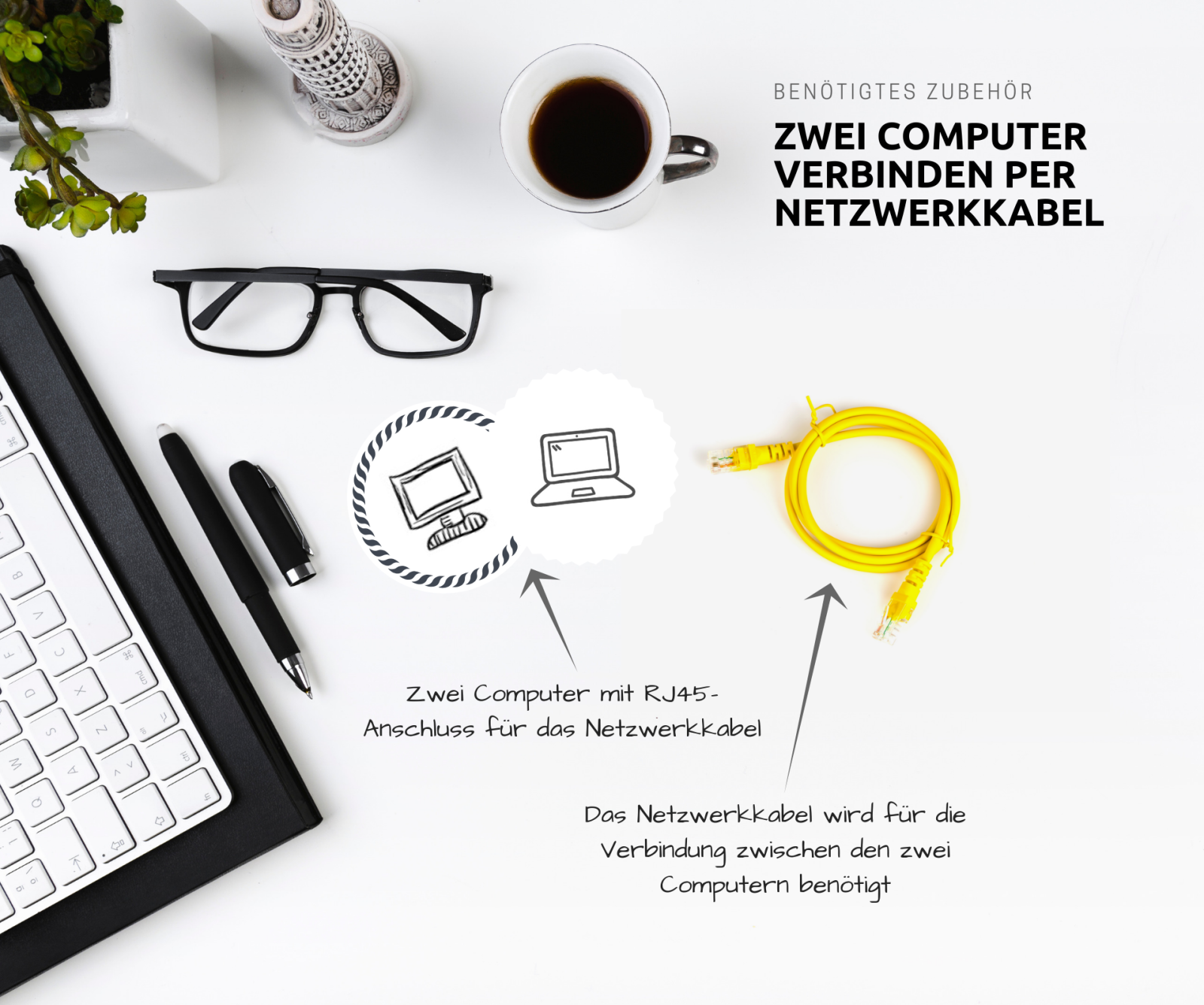 Zwei Computer per Netzwerkkabel verbinden